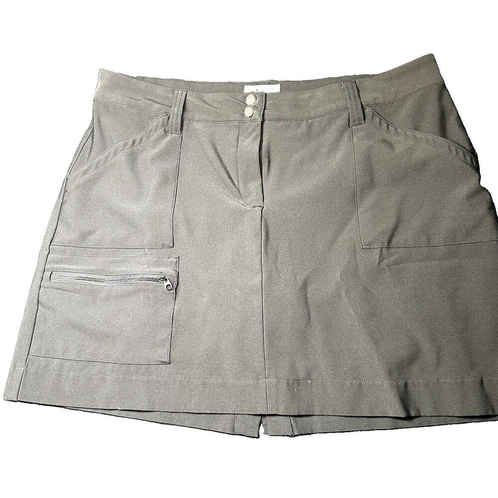 World Wide Sportsman Skort Skirt Womens Size 12 Black Solid Fishing Gorp Core